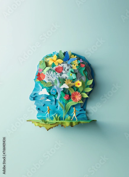 Obraz 自然の調和：環境美をペーパークラフトで表現・縦