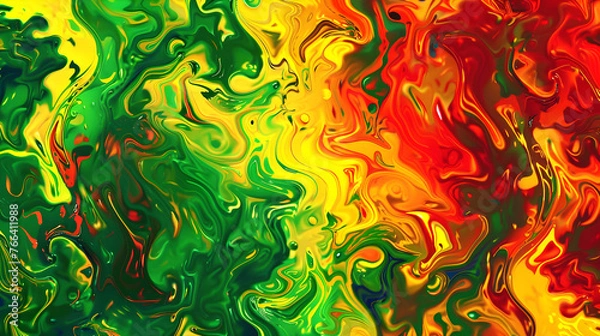 Fototapeta The dazzling abstract background is colorful and colorful in the reggae style.