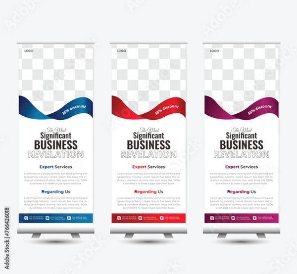 Obraz vector modern roll up banner rack card or dl flyer templates for presentation purpose