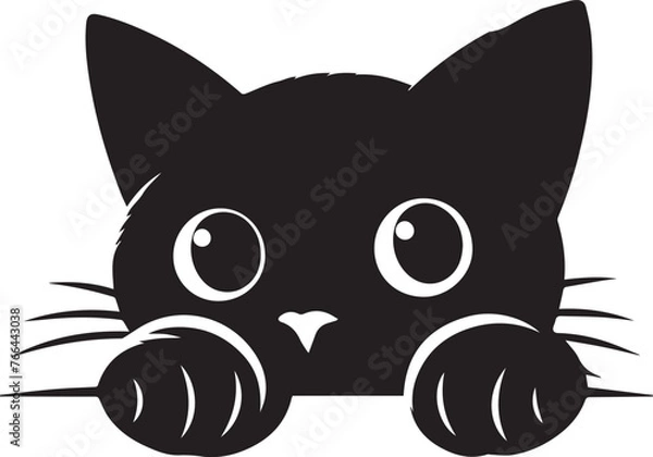 Obraz Cat Peaking Silhouettes Cat EPS Vector Cat Clipart