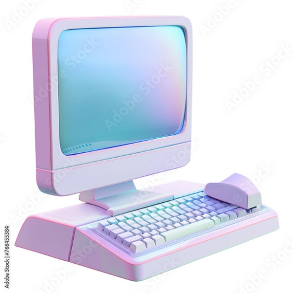 Fototapeta 3D Computer icon, isolated on transparent background Remove png, Clipping Path, pen tool