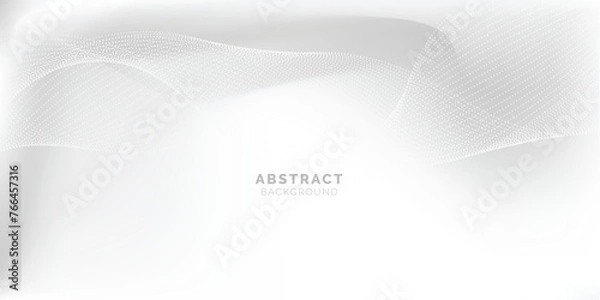 Obraz Minimalist white and grey abstract background design with dynamic waves effect concept of digital futuristic technology vector illustrations. vector gray background.