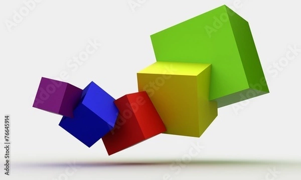 Fototapeta Colorful cubes 3D