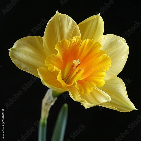 Obraz yellow daffodil on black