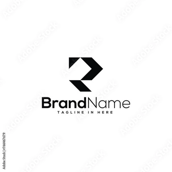 Fototapeta initial monogram P or R logo vector