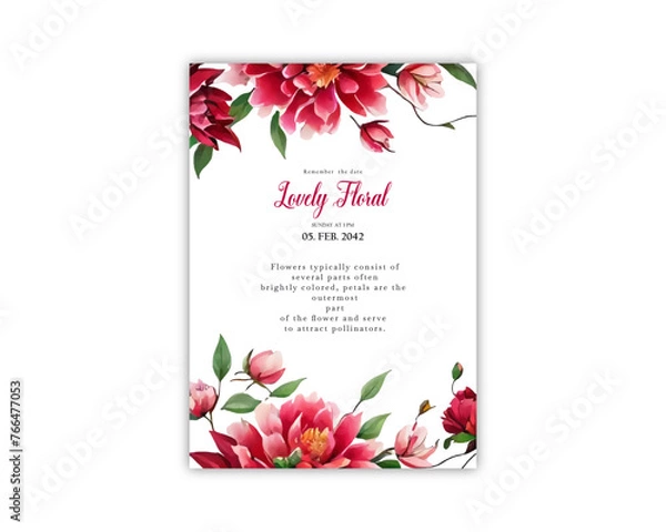 Obraz Wedding celebration greeting card background print vector template design