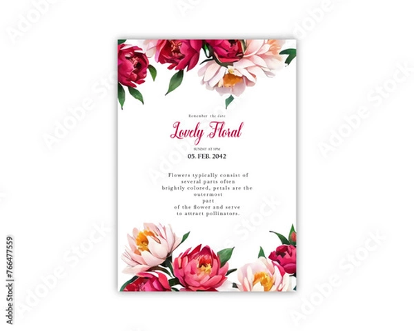 Obraz Wedding celebration greeting card background print vector template design