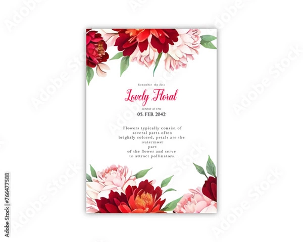 Obraz Wedding celebration greeting card background print vector template design