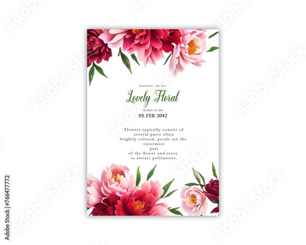 Obraz Wedding celebration greeting card background print vector template design