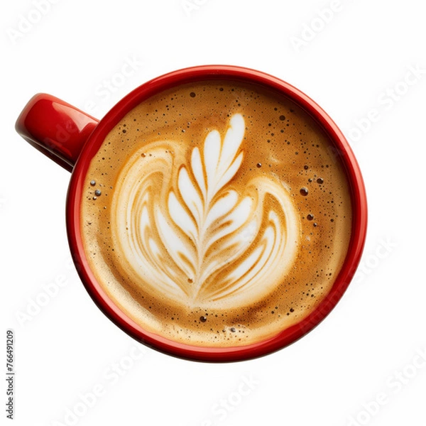 Obraz Latte art on a cup of coffee