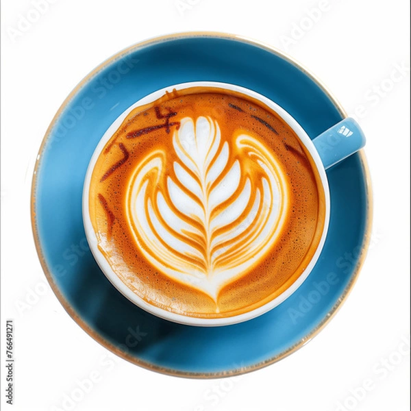 Obraz Latte art on a cup of coffee