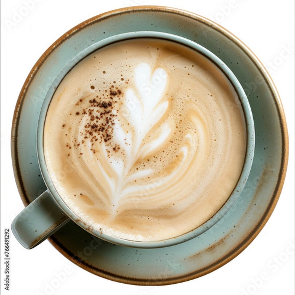 Obraz Latte art on a cup of coffee