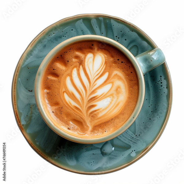 Obraz Latte art on a cup of coffee