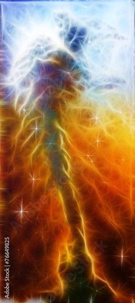 Fototapeta A beautiful oil painting on canvas of a nebulae vortex on a cosm