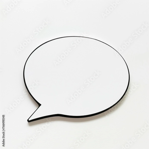 Fototapeta One speech bubble with nothing in it, against a white background