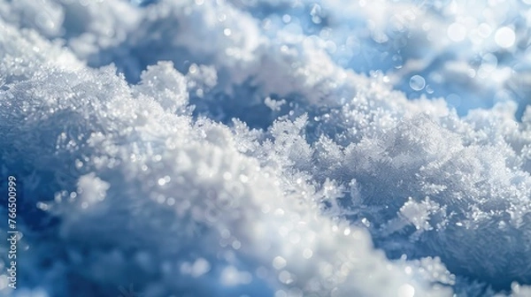 Obraz Detailed view of snow covered surface, ideal for winter themed designs