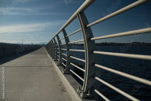 Obraz Closeup of engineering details of Evergreen Floating Bridge - 1