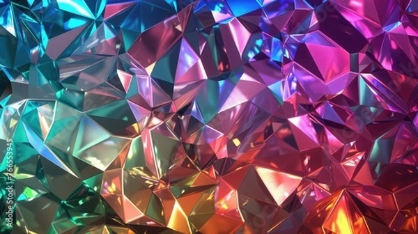 Obraz a shimmering, solid-colored diamond texture background, casting iridescent hues in every direction. 