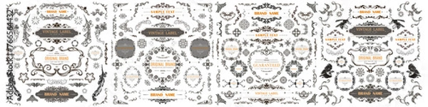 Obraz Set of Vintage Decorations Flourishes Elements. 