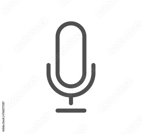 Fototapeta Microphone related icon outline and linear vector.
