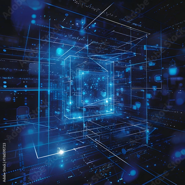 Fototapeta Cybersecurity, Office Work. Generative AI