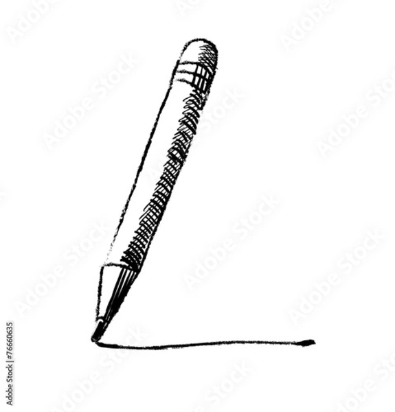 Obraz Pencil sketch cartoon vector illustration