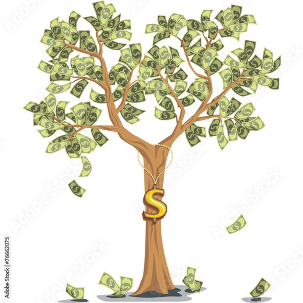 Obraz money tree with dollars