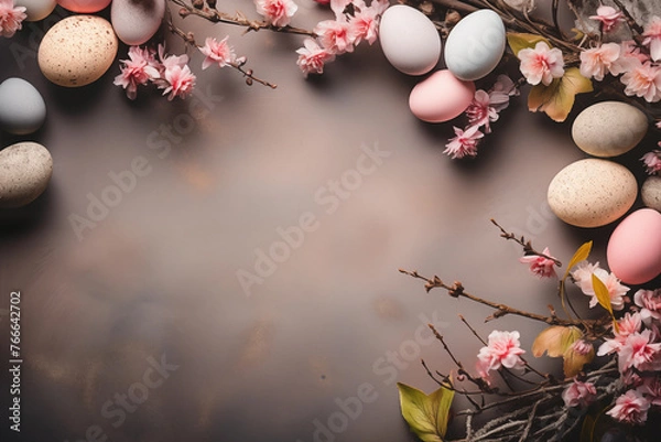 Obraz Easter holiday , Easter eggs with national ornaments.