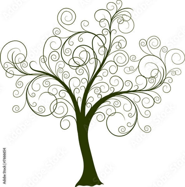 Fototapeta Decorative tree, vector illustration