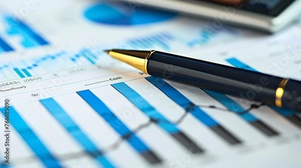 Obraz Economic Trends Detailed photographs illustrating economic trends and market dynamics including charts graphs and data visualiz  AI generated illustration