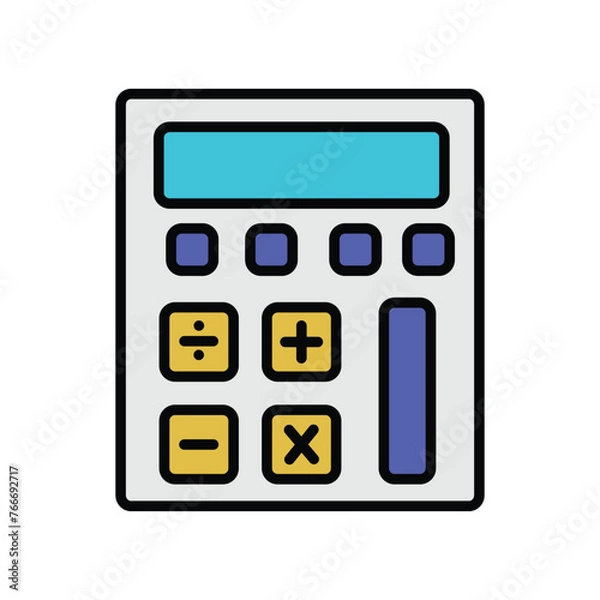 Fototapeta calculator icon with white background vector stock illustration