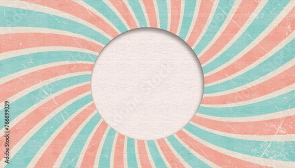 Obraz abstract graphic back ground design with opening, 16:9 widescreen retro pop sunburst patterned frame / backdrop