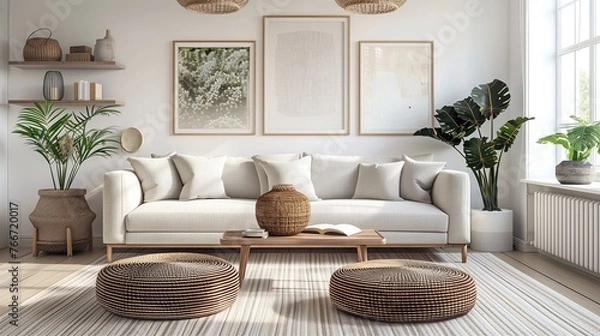 Fototapeta Bohemian living room interior