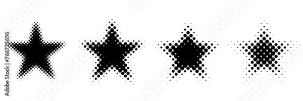 Obraz ハーフトーンの星型素材セット（モノクロ）