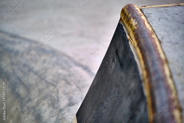Obraz Jumps and Ramps in a Skateboard Park. close-up
