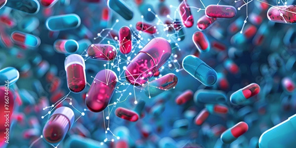 Fototapeta "Exploring the Efficacy and Safety of Colorful Prescription Pills: A Scientific Inquiry"