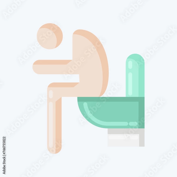 Fototapeta Icon Diarrhea. suitable for flu symbol. flat style. simple design editable. design template vector. simple illustration