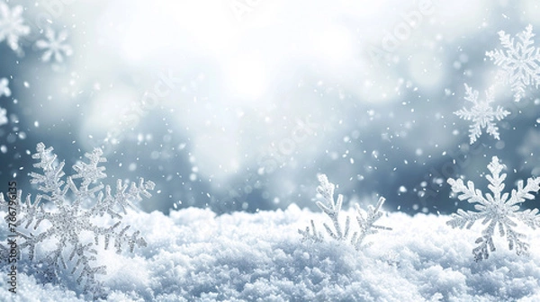 Fototapeta winter background with snowflakes