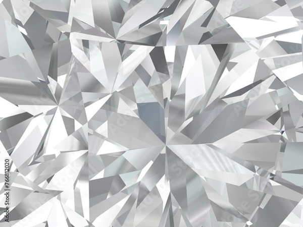 Fototapeta Realistic diamond texture close up, 3D illustration. (high resolution 3D image)