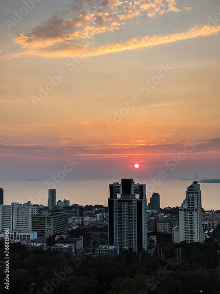 Obraz sunset over the city