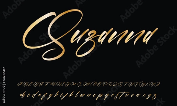 Fototapeta Manual signature for documents on white background. Hand drawn Calligraphy lettering Vector illustration