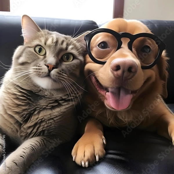 Obraz cat and dog