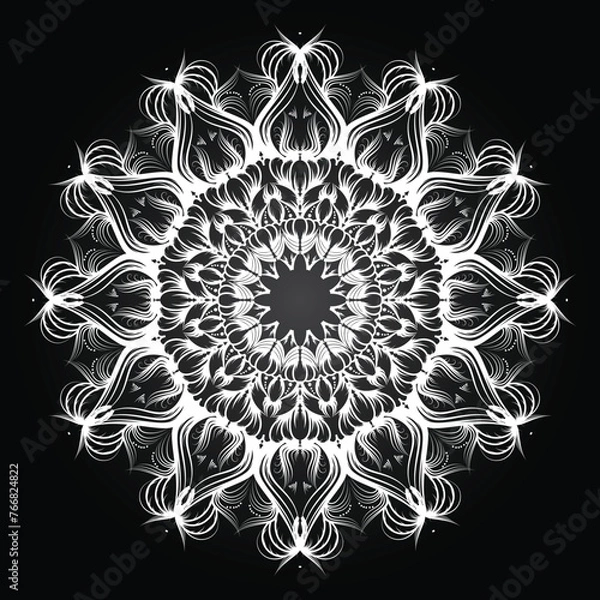 Obraz Mandala Coloring Page. Coloring Page For Adult. Seamless vector pattern. Black and white linear drawing. coloring page for children and adults. Coloring Pages