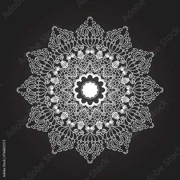 Obraz Mandala Coloring Page. Coloring Page For Adult. Seamless vector pattern. Black and white linear drawing. coloring page for children and adults. Coloring Pages