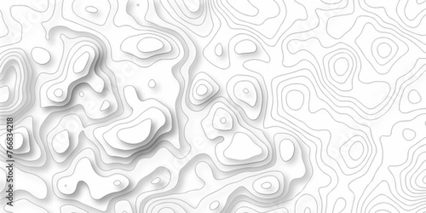 Fototapeta Vector geography landscape Topo contour map on white background, Topographic contour lines. Seamless pattern with lines Topographic map. Geographic mountain relief diagram line wave carve pattern.