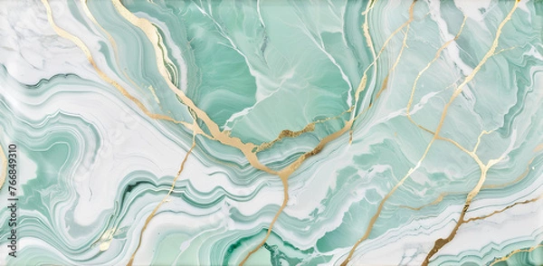 Obraz Generative AI
wave of mint marble gold