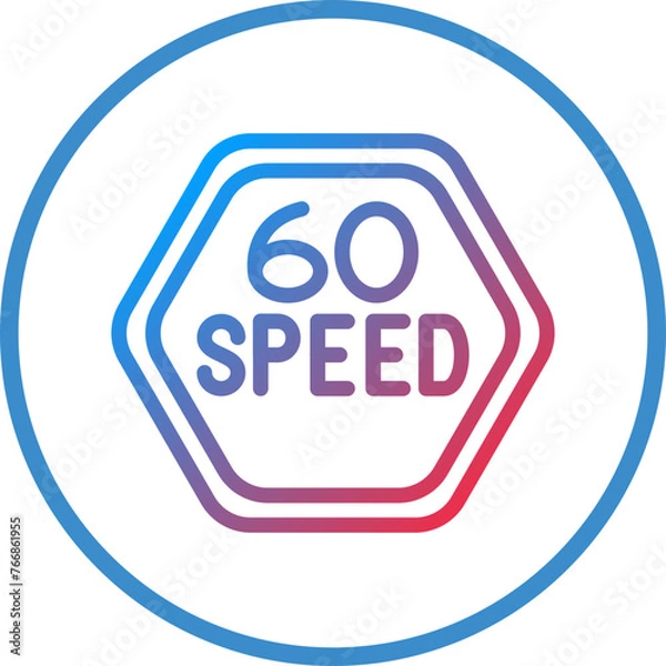 Obraz Vector Design 60 Speed Limit Icon Style