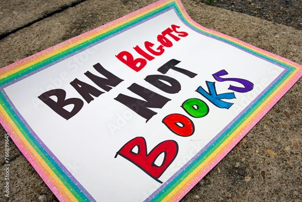 Obraz Ban Bigots not Books sign