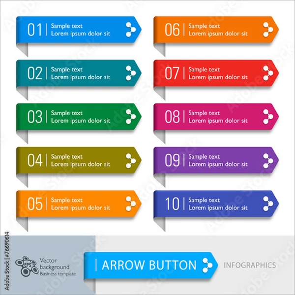 Fototapeta Infographic Vector Arrow Button