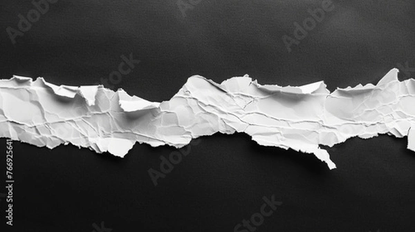 Fototapeta torn white papper on a black background